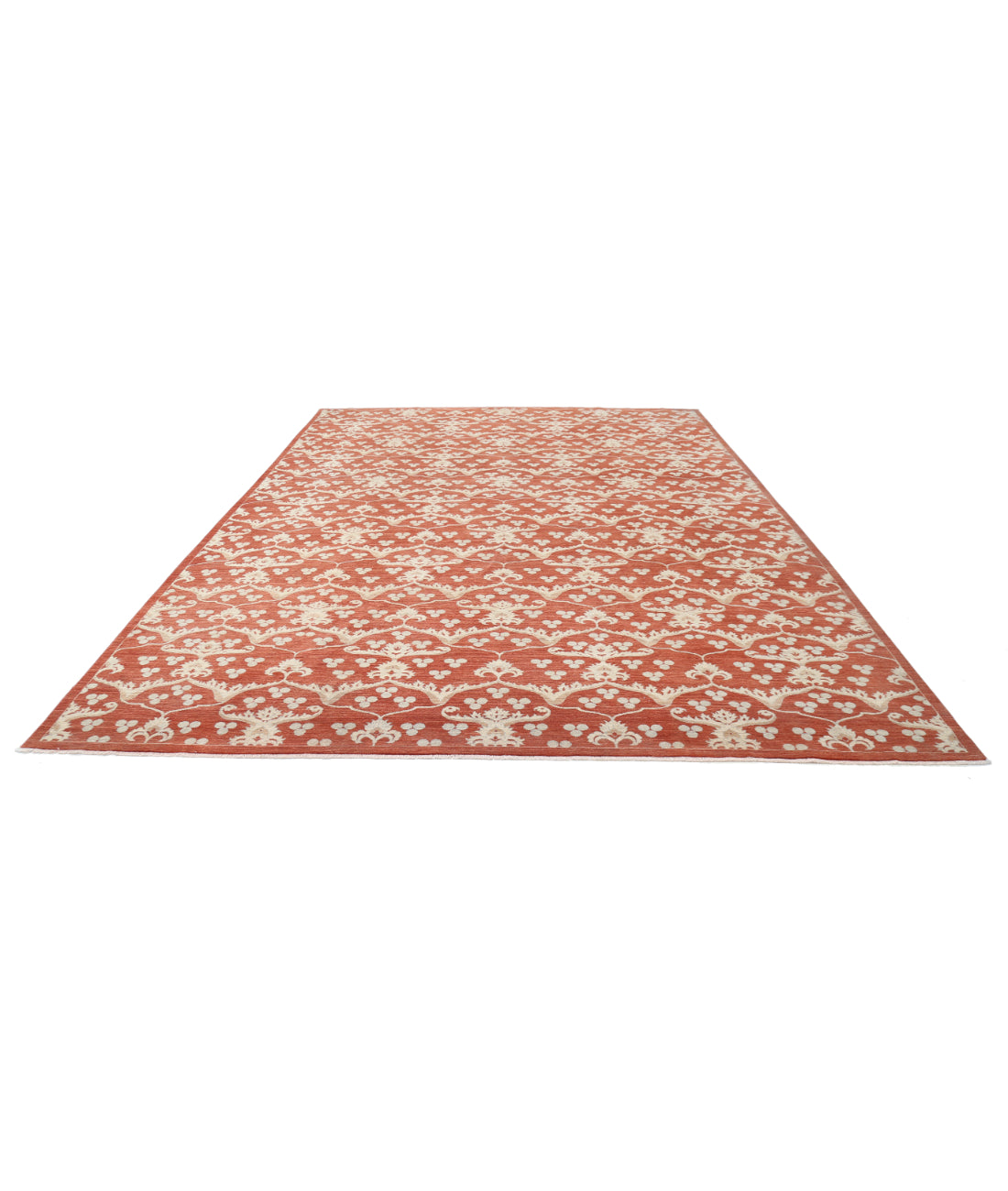 Artemix 9'8'' X 13'3'' Hand-Knotted Wool Rug 9'8'' x 13'3'' (290 X 398) / Rust / Ivory