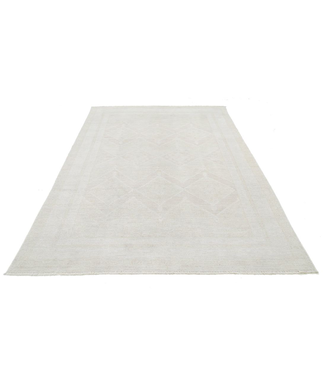 Oushak 5' 11" X 8' 10" Hand-Knotted Wool Rug 5' 11" X 8' 10" (180 X 269) / Ivory / Taupe