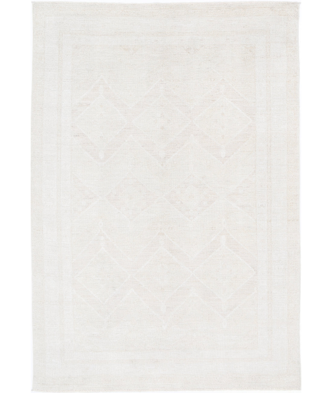 Oushak 5' 11" X 8' 10" Hand-Knotted Wool Rug 5' 11" X 8' 10" (180 X 269) / Ivory / Taupe