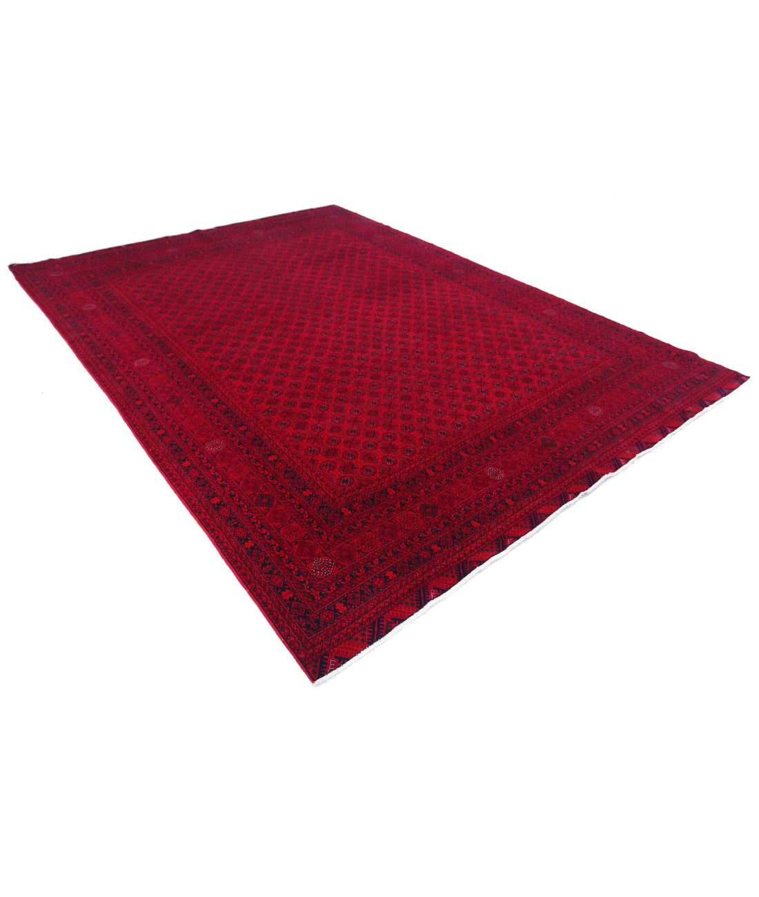 Afghan 7'9'' X 10'8'' Hand-Knotted Wool Rug 7'9'' x 10'8'' (233 X 320) / Red / Red