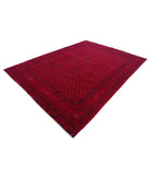 Afghan 7'9'' X 10'8'' Hand-Knotted Wool Rug 7'9'' x 10'8'' (233 X 320) / Red / Red