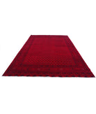 Afghan 7'9'' X 10'8'' Hand-Knotted Wool Rug 7'9'' x 10'8'' (233 X 320) / Red / Red