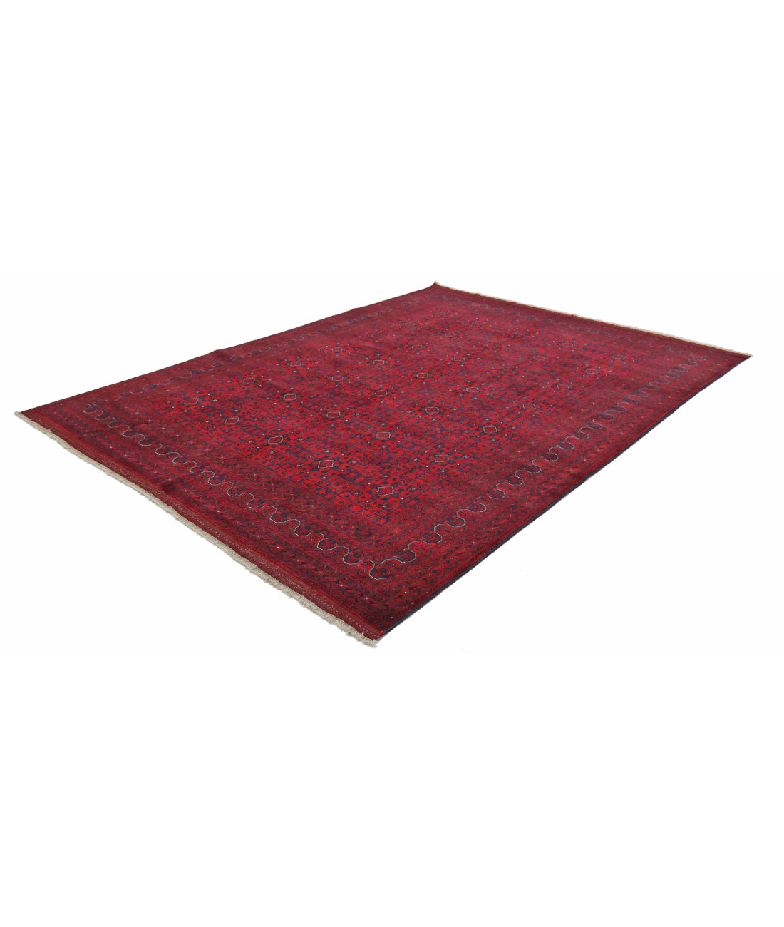 Afghan 8'2'' X 10'10'' Hand-Knotted Wool Rug 8'2'' x 10'10'' (245 X 325) / Red / Red