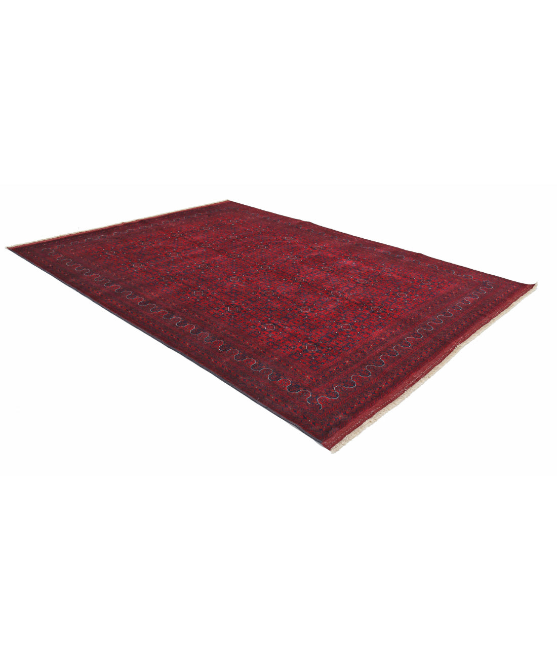 Afghan 8'2'' X 10'10'' Hand-Knotted Wool Rug 8'2'' x 10'10'' (245 X 325) / Red / Red