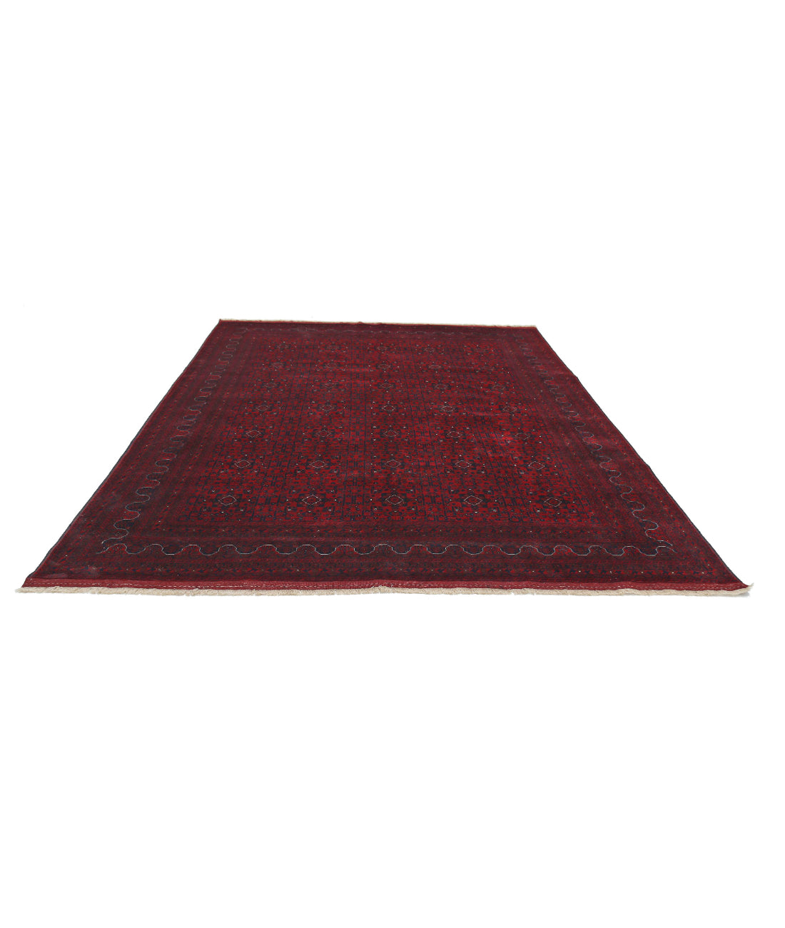 Afghan 8'2'' X 10'10'' Hand-Knotted Wool Rug 8'2'' x 10'10'' (245 X 325) / Red / Red