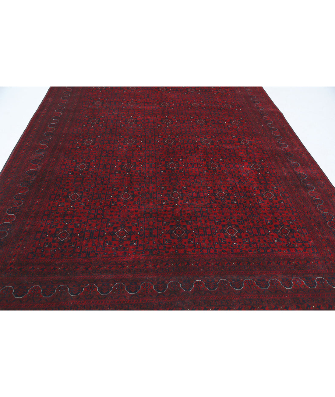 Afghan 8'2'' X 10'10'' Hand-Knotted Wool Rug 8'2'' x 10'10'' (245 X 325) / Red / Red