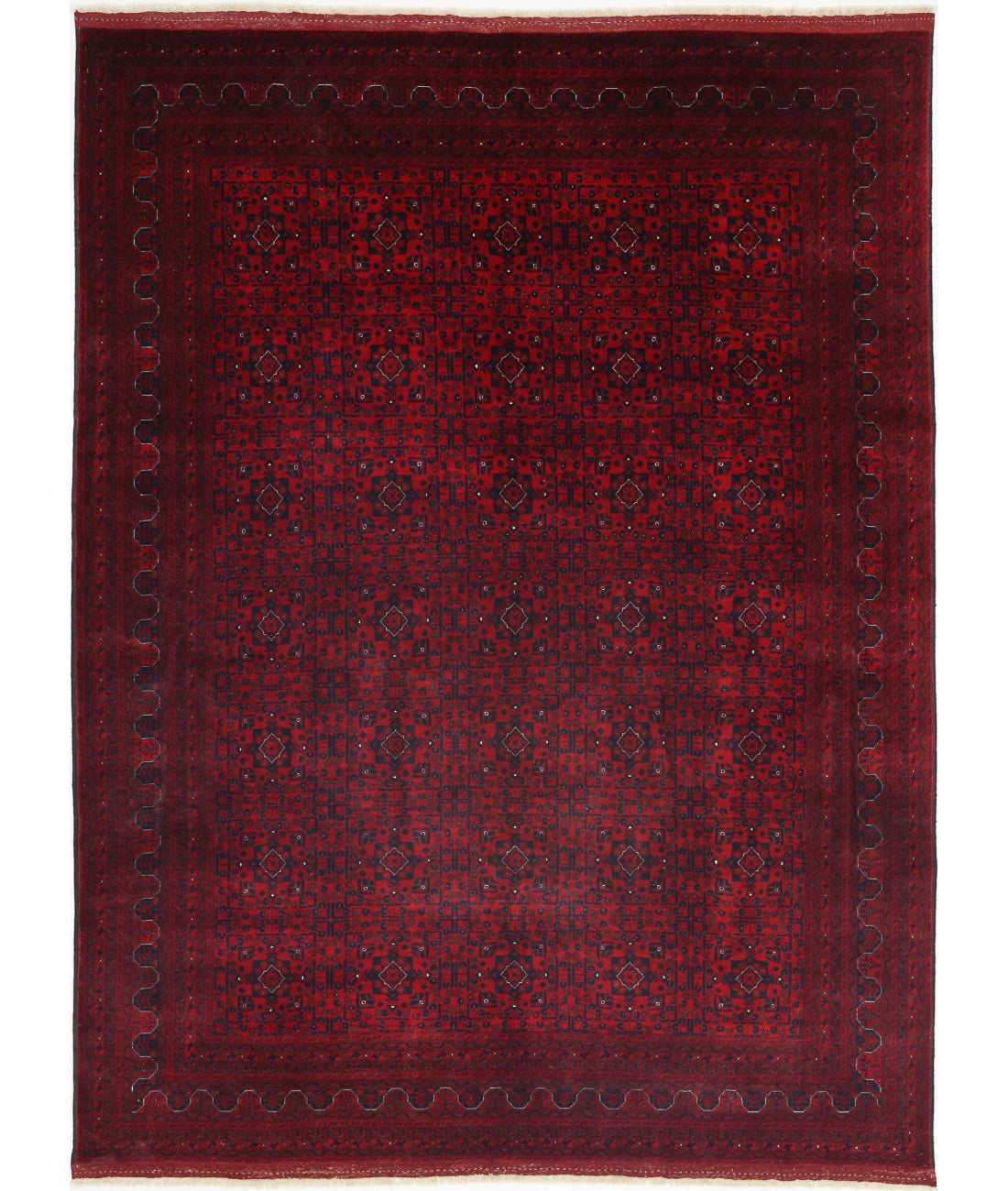 Afghan 8'2'' X 10'10'' Hand-Knotted Wool Rug 8'2'' x 10'10'' (245 X 325) / Red / Red