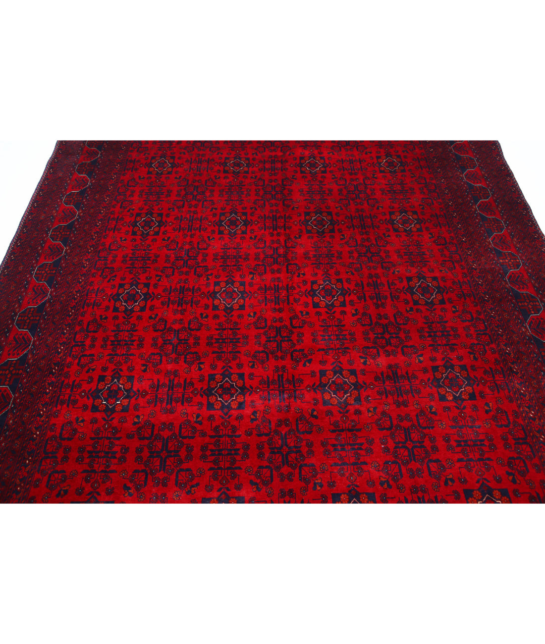 Afghan 6'6'' X 9'7'' Hand-Knotted Wool Rug 6'6'' x 9'7'' (195 X 288) / Red / Red