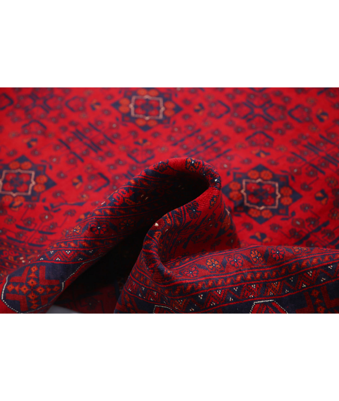 Afghan 6'6'' X 9'7'' Hand-Knotted Wool Rug 6'6'' x 9'7'' (195 X 288) / Red / Red