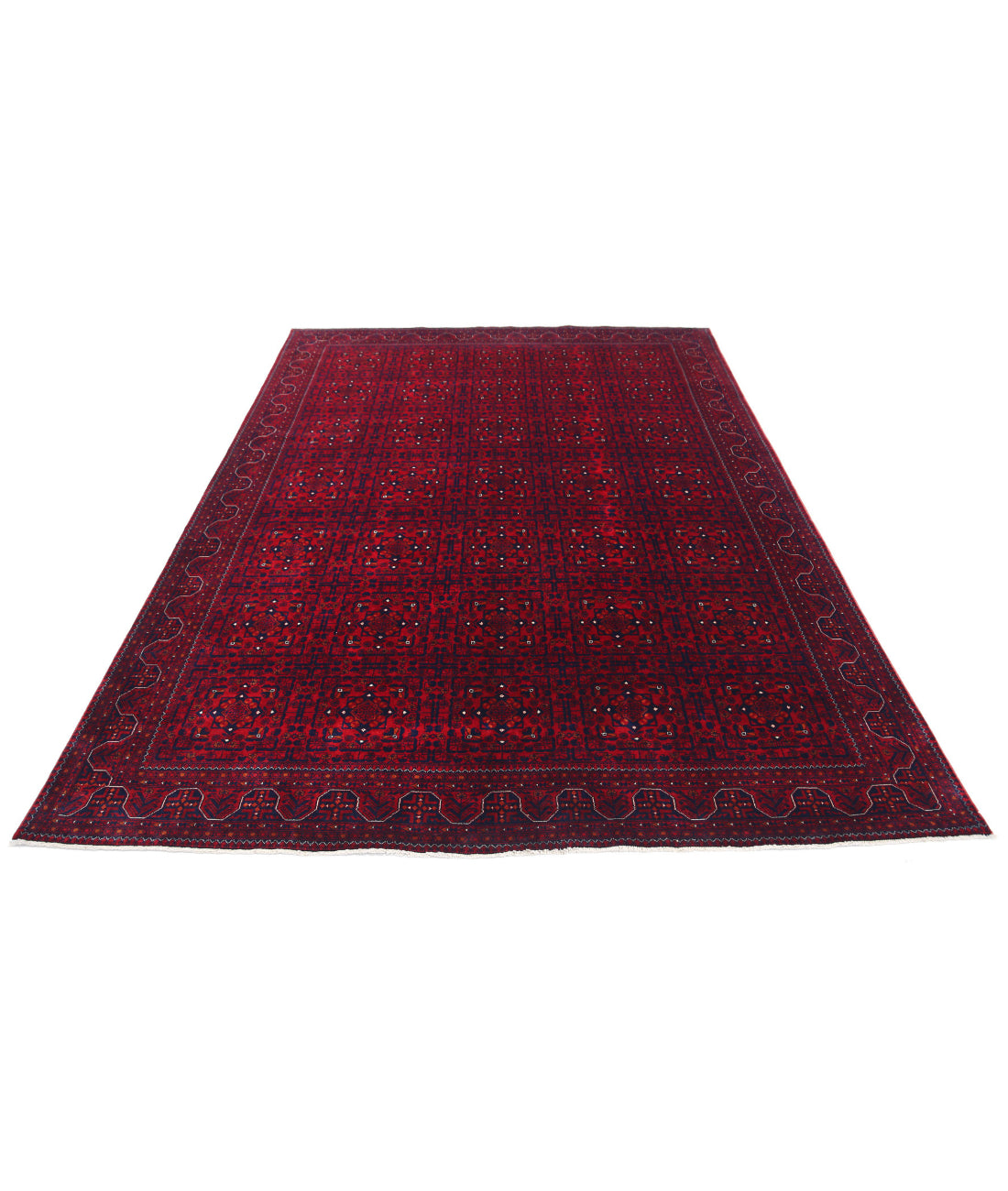 Afghan 6'6'' X 9'2'' Hand-Knotted Wool Rug 6'6'' x 9'2'' (195 X 275) / Red / Red