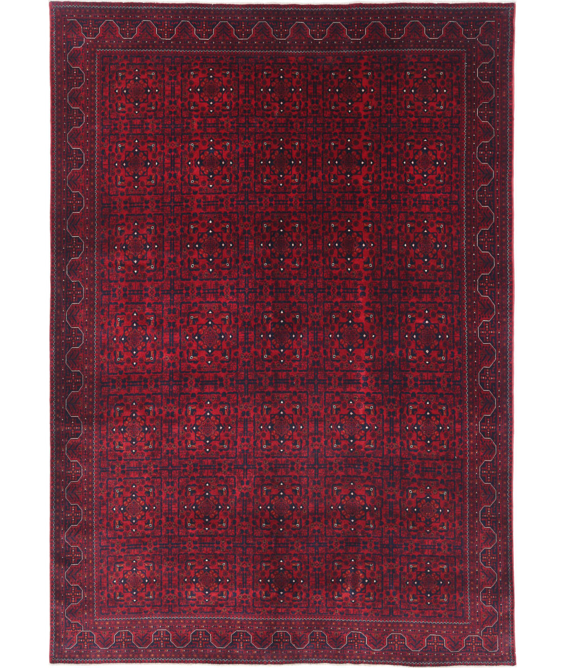 Afghan 6'6'' X 9'2'' Hand-Knotted Wool Rug 6'6'' x 9'2'' (195 X 275) / Red / Red