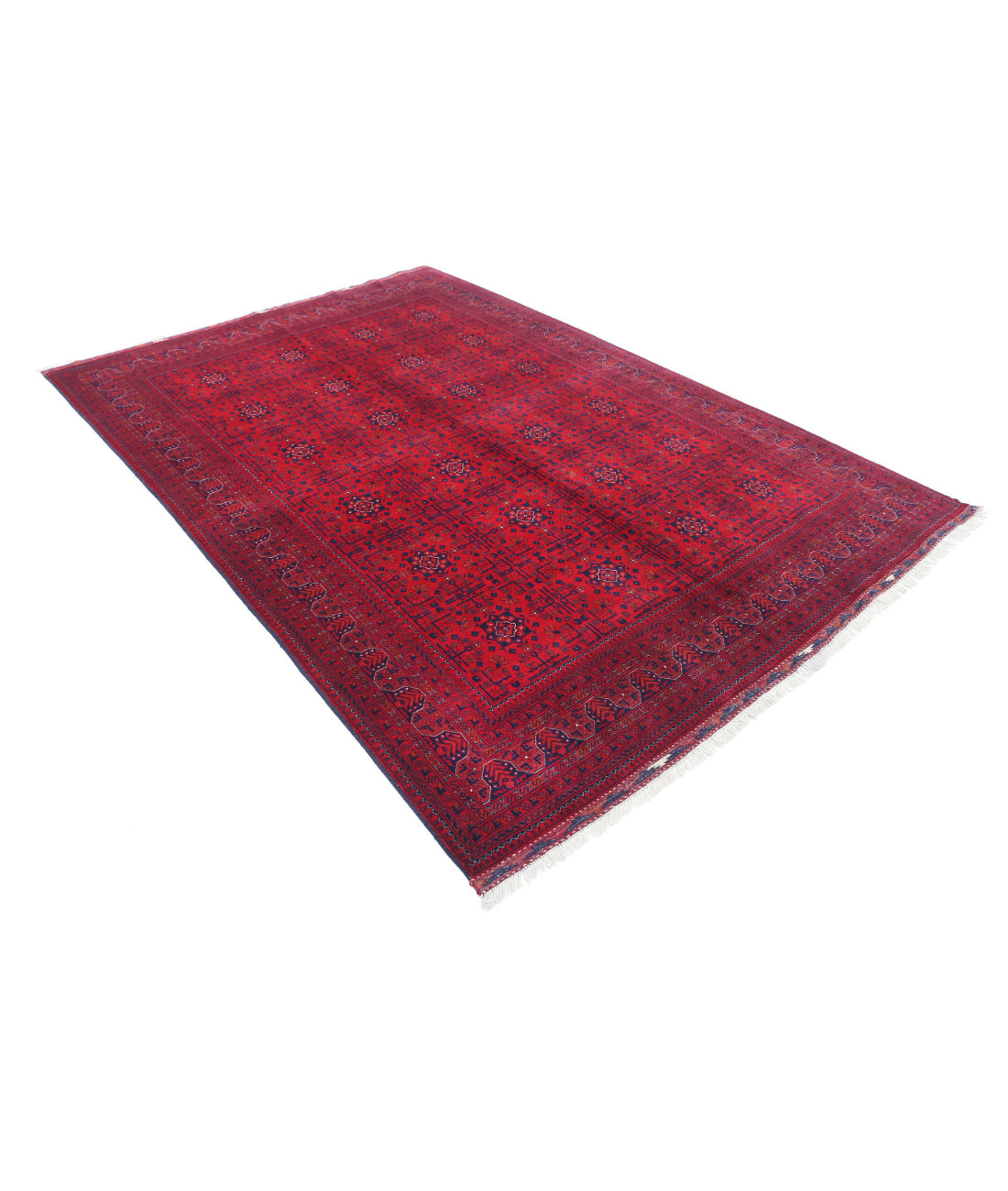 Afghan 6'5'' X 9'5'' Hand-Knotted Wool Rug 6'5'' x 9'5'' (193 X 283) / Red / Red