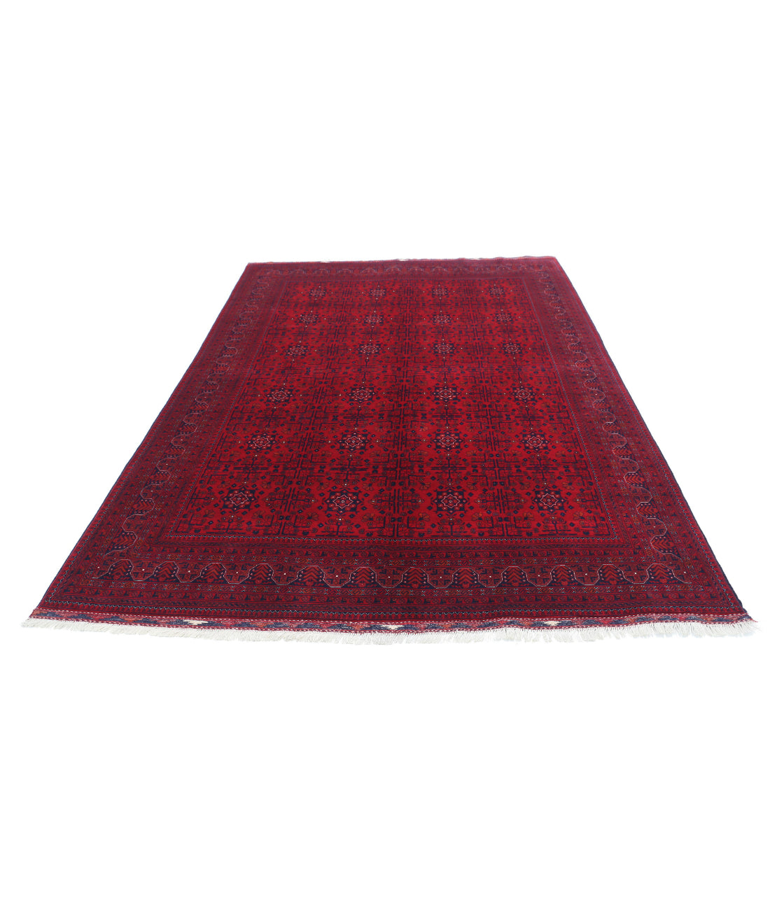 Afghan 6'5'' X 9'5'' Hand-Knotted Wool Rug 6'5'' x 9'5'' (193 X 283) / Red / Red