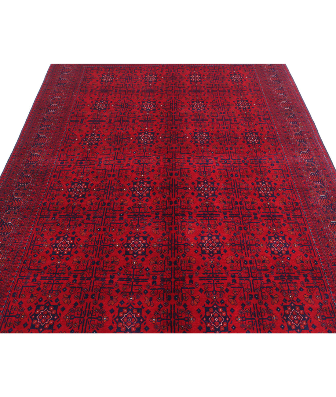 Afghan 6'5'' X 9'5'' Hand-Knotted Wool Rug 6'5'' x 9'5'' (193 X 283) / Red / Red