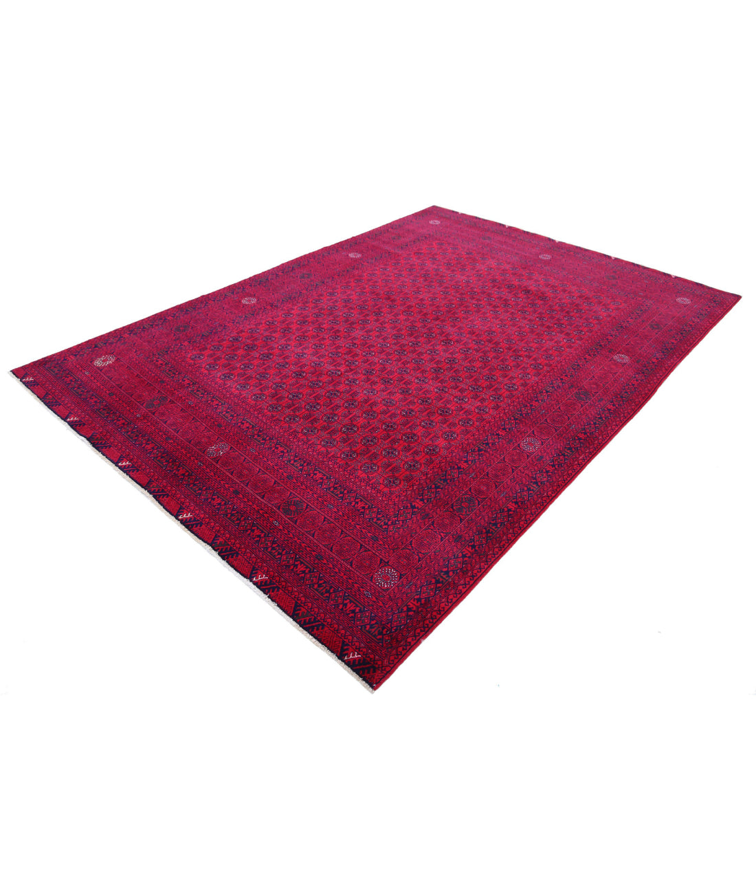 Afghan 6'6'' X 9'3'' Hand-Knotted Wool Rug 6'6'' x 9'3'' (195 X 278) / Red / Red