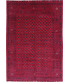 Afghan 6'6'' X 9'3'' Hand-Knotted Wool Rug 6'6'' x 9'3'' (195 X 278) / Red / Red