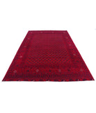 Afghan 6'6'' X 9'6'' Hand-Knotted Wool Rug 6'6'' x 9'6'' (195 X 285) / Red / Red