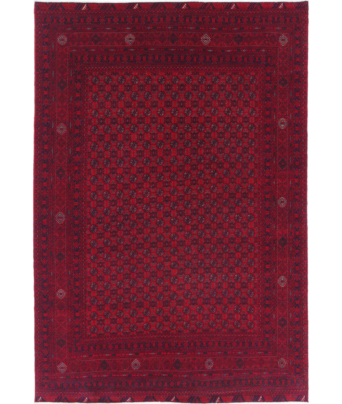 Afghan 6'6'' X 9'6'' Hand-Knotted Wool Rug 6'6'' x 9'6'' (195 X 285) / Red / Red