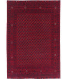 Afghan 6'6'' X 9'6'' Hand-Knotted Wool Rug 6'6'' x 9'6'' (195 X 285) / Red / Red