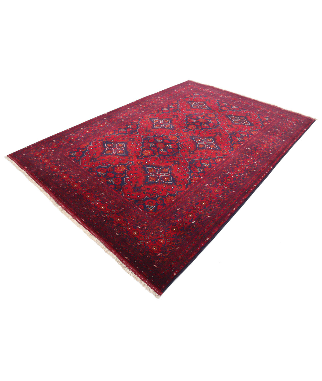 Afghan 6'8'' X 9'8'' Hand-Knotted Wool Rug 6'8'' x 9'8'' (200 X 290) / Red / Red