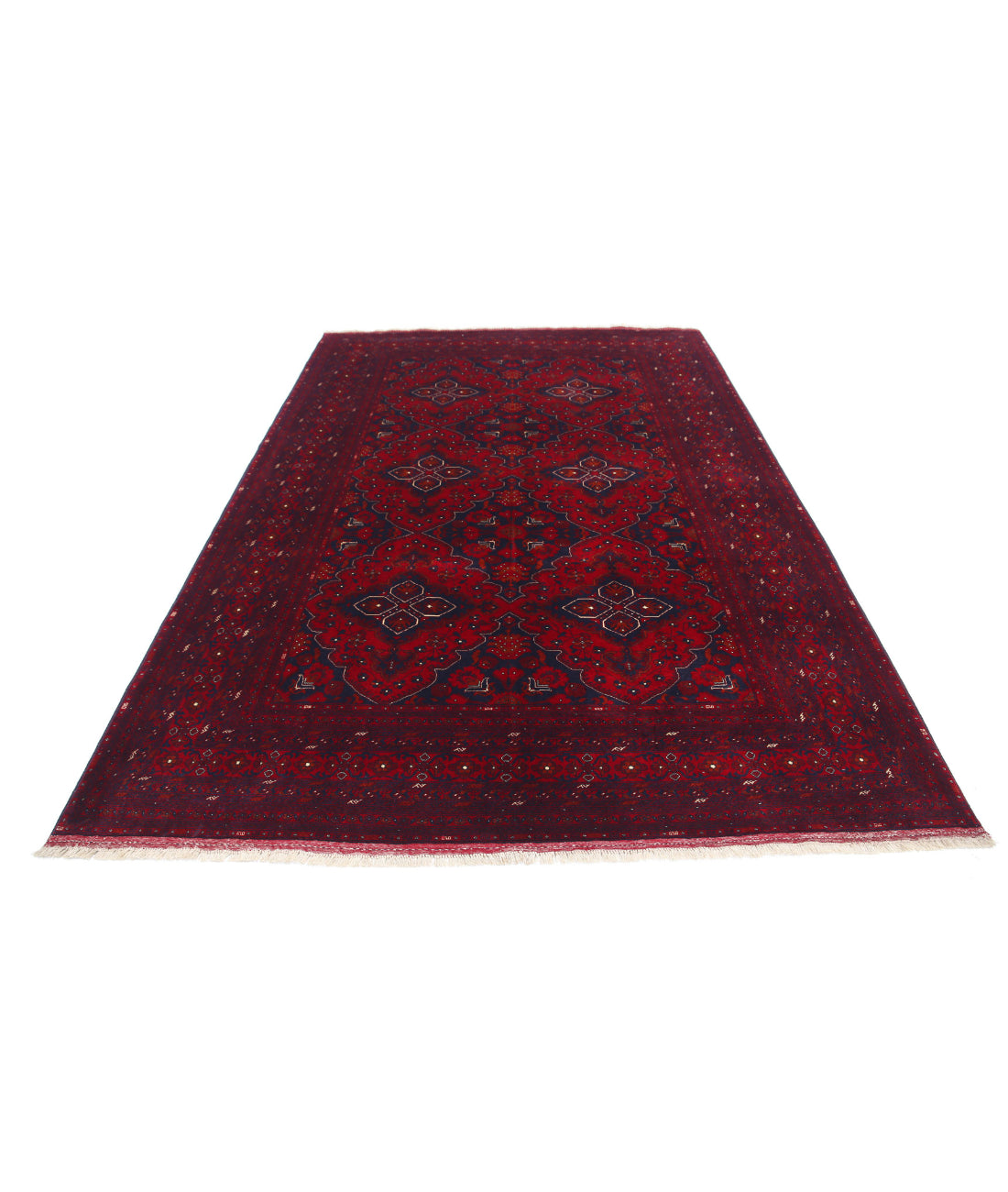 Afghan 6'8'' X 9'8'' Hand-Knotted Wool Rug 6'8'' x 9'8'' (200 X 290) / Red / Red