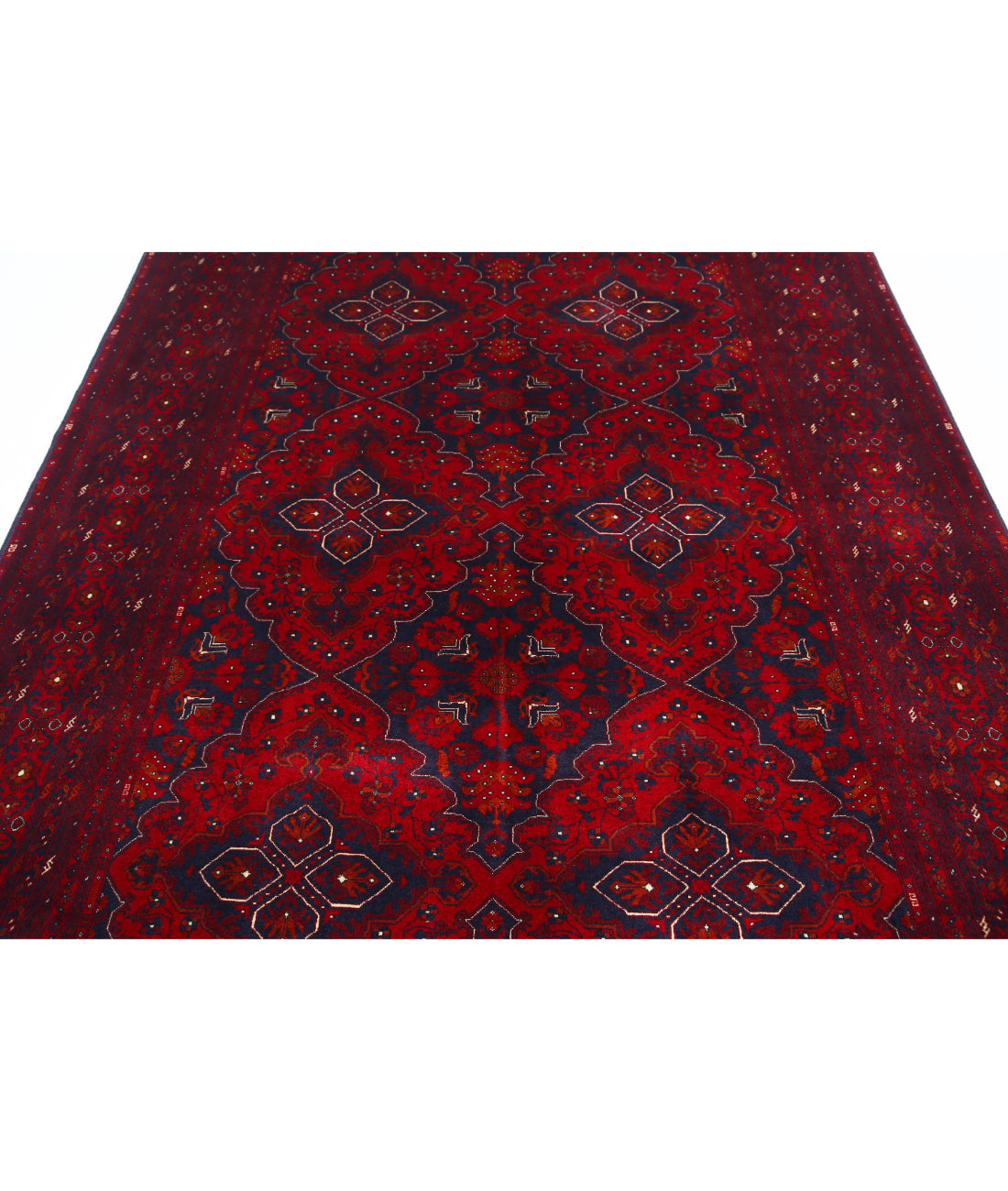 Afghan 6'8'' X 9'8'' Hand-Knotted Wool Rug 6'8'' x 9'8'' (200 X 290) / Red / Red