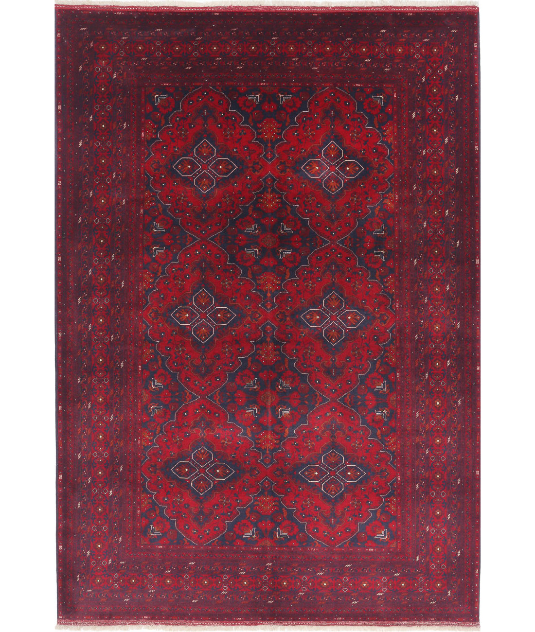 Afghan 6'8'' X 9'8'' Hand-Knotted Wool Rug 6'8'' x 9'8'' (200 X 290) / Red / Red