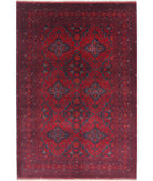 Afghan 6'8'' X 9'8'' Hand-Knotted Wool Rug 6'8'' x 9'8'' (200 X 290) / Red / Red