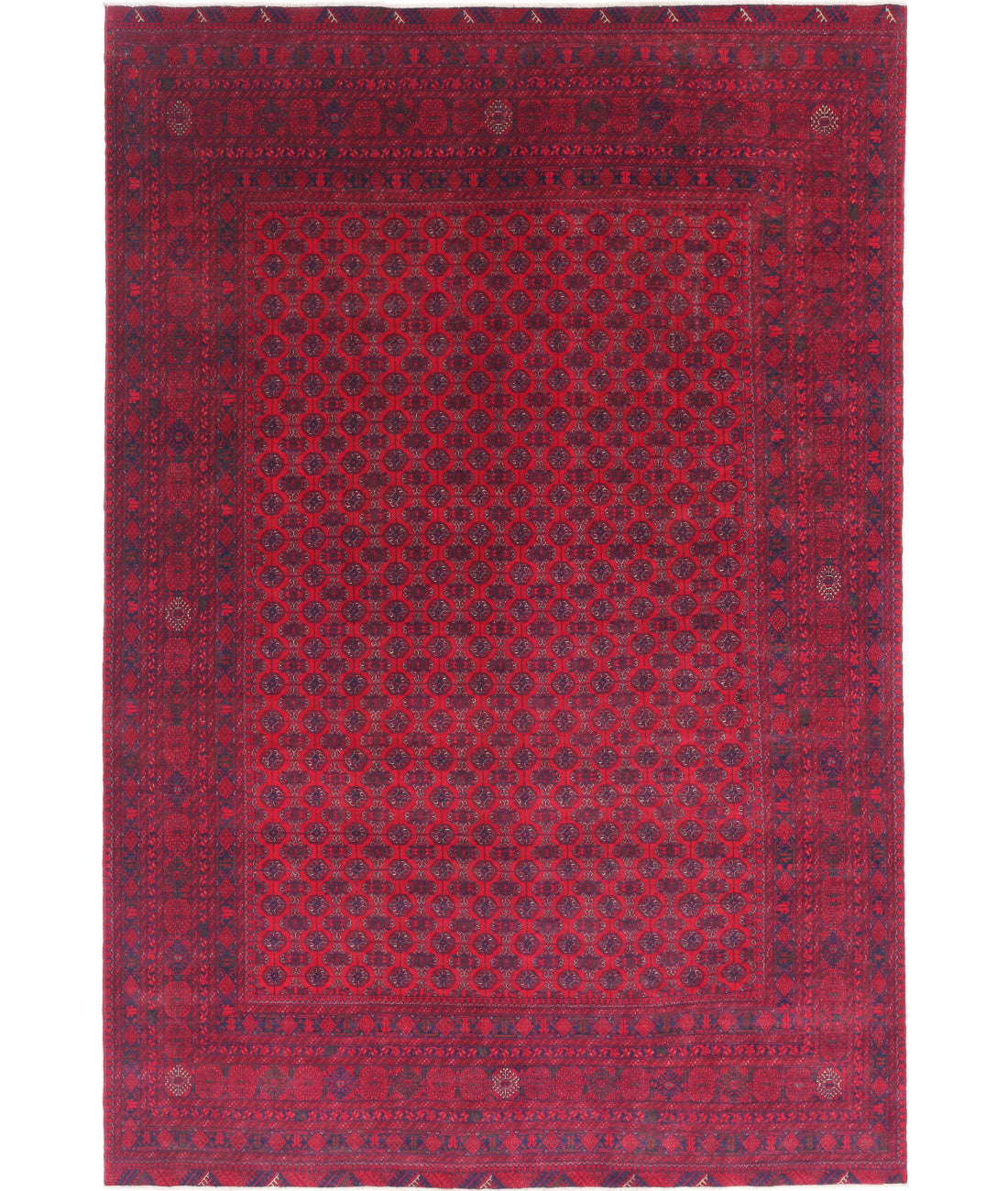 Afghan 6'5'' X 9'7'' Hand-Knotted Wool Rug 6'5'' x 9'7'' (193 X 288) / Red / Red