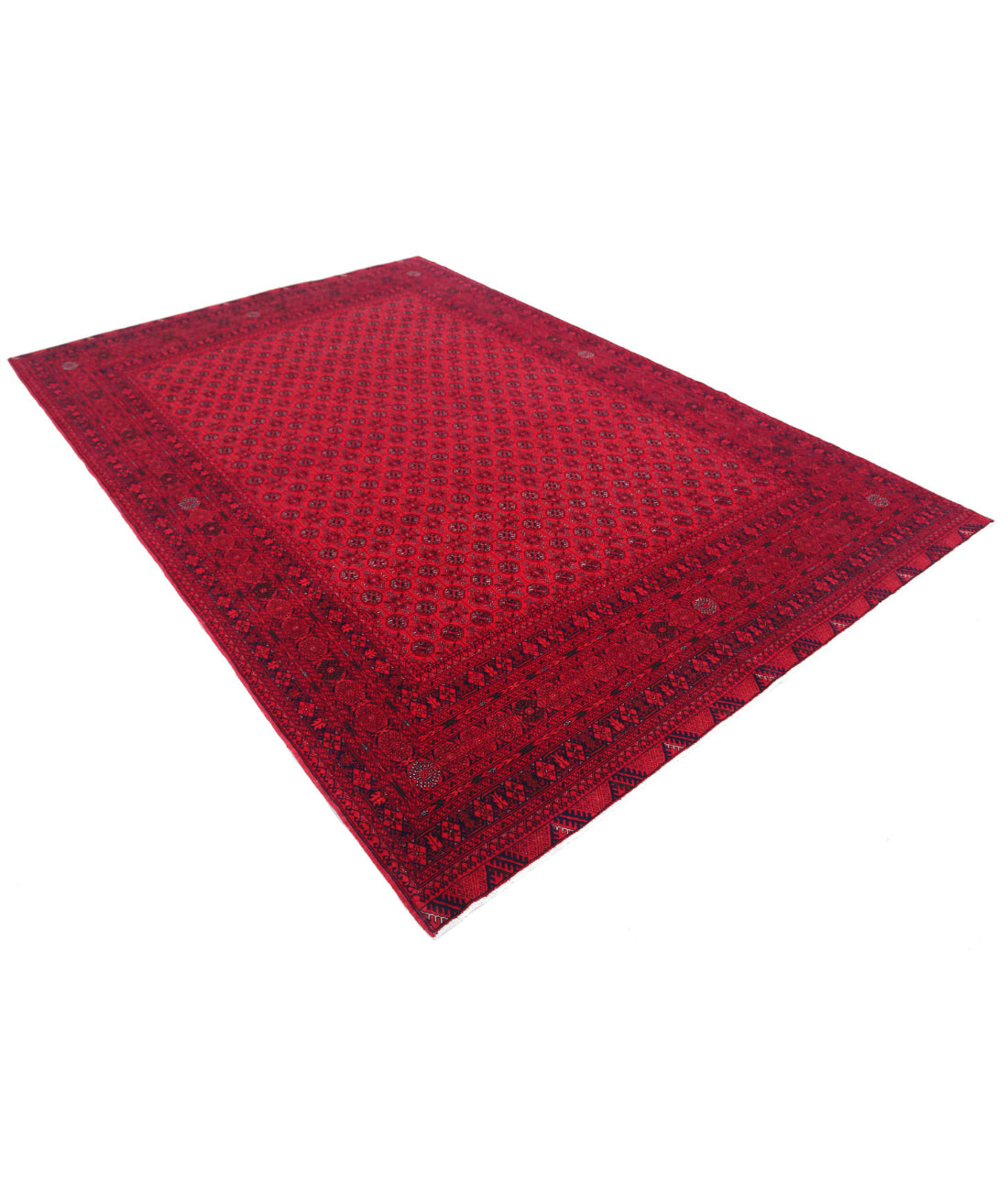 Afghan 6'6'' X 9'6'' Hand-Knotted Wool Rug 6'6'' x 9'6'' (195 X 285) / Red / Red