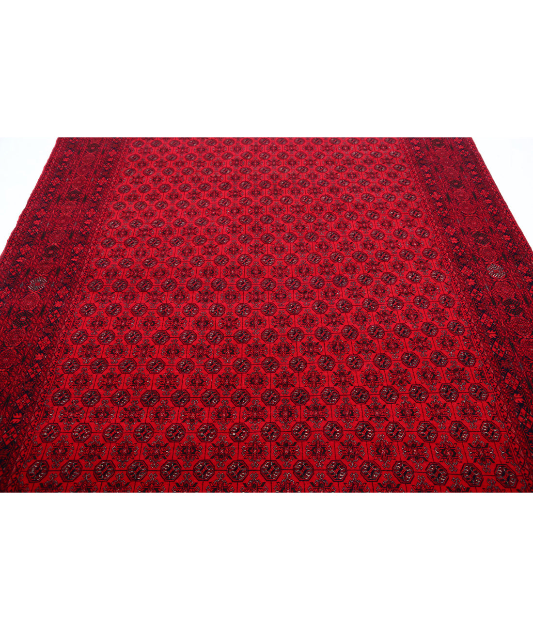 Afghan 6'6'' X 9'6'' Hand-Knotted Wool Rug 6'6'' x 9'6'' (195 X 285) / Red / Red