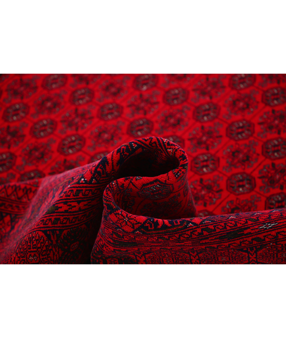 Afghan 6'6'' X 9'6'' Hand-Knotted Wool Rug 6'6'' x 9'6'' (195 X 285) / Red / Red