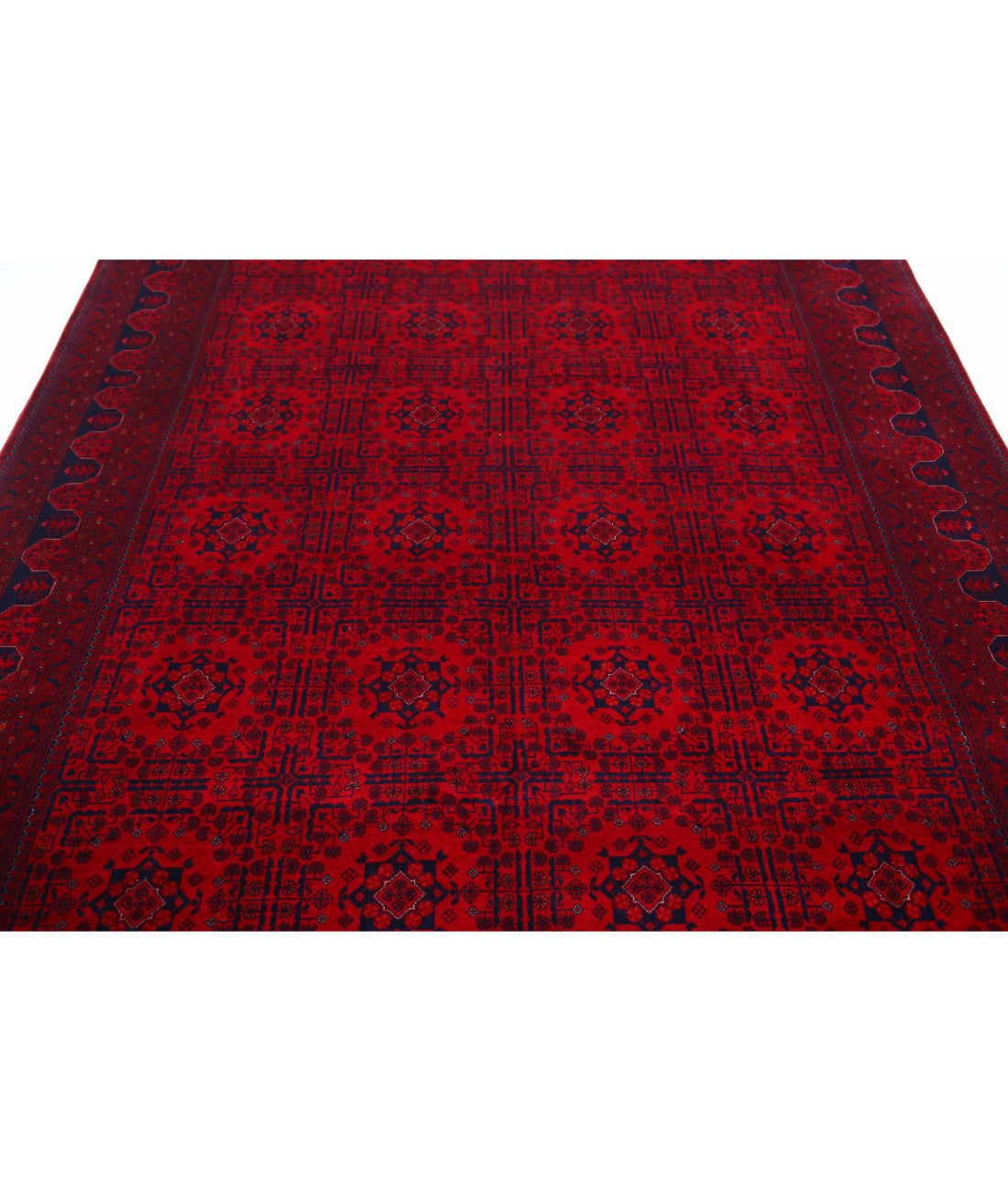 Afghan 6'6'' X 9'8'' Hand-Knotted Wool Rug 6'6'' x 9'8'' (195 X 290) / Red / Red