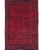 Afghan 6'6'' X 9'8'' Hand-Knotted Wool Rug 6'6'' x 9'8'' (195 X 290) / Red / Red