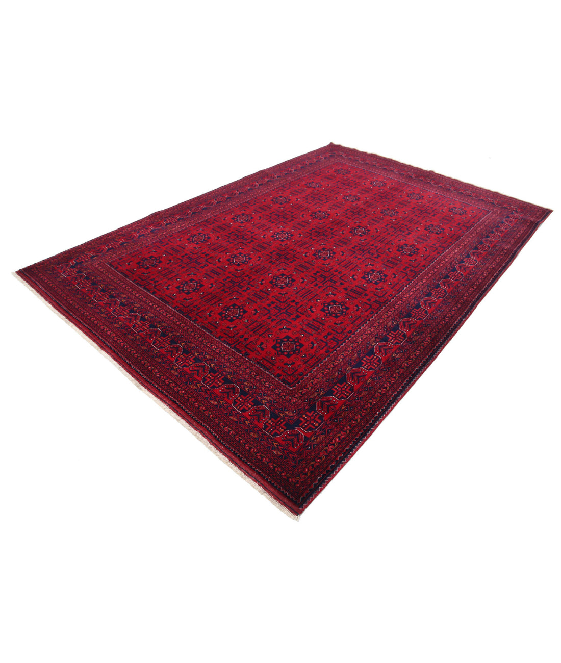 Afghan 6'7'' X 9'7'' Hand-Knotted Wool Rug 6'7'' x 9'7'' (198 X 288) / Red / Red