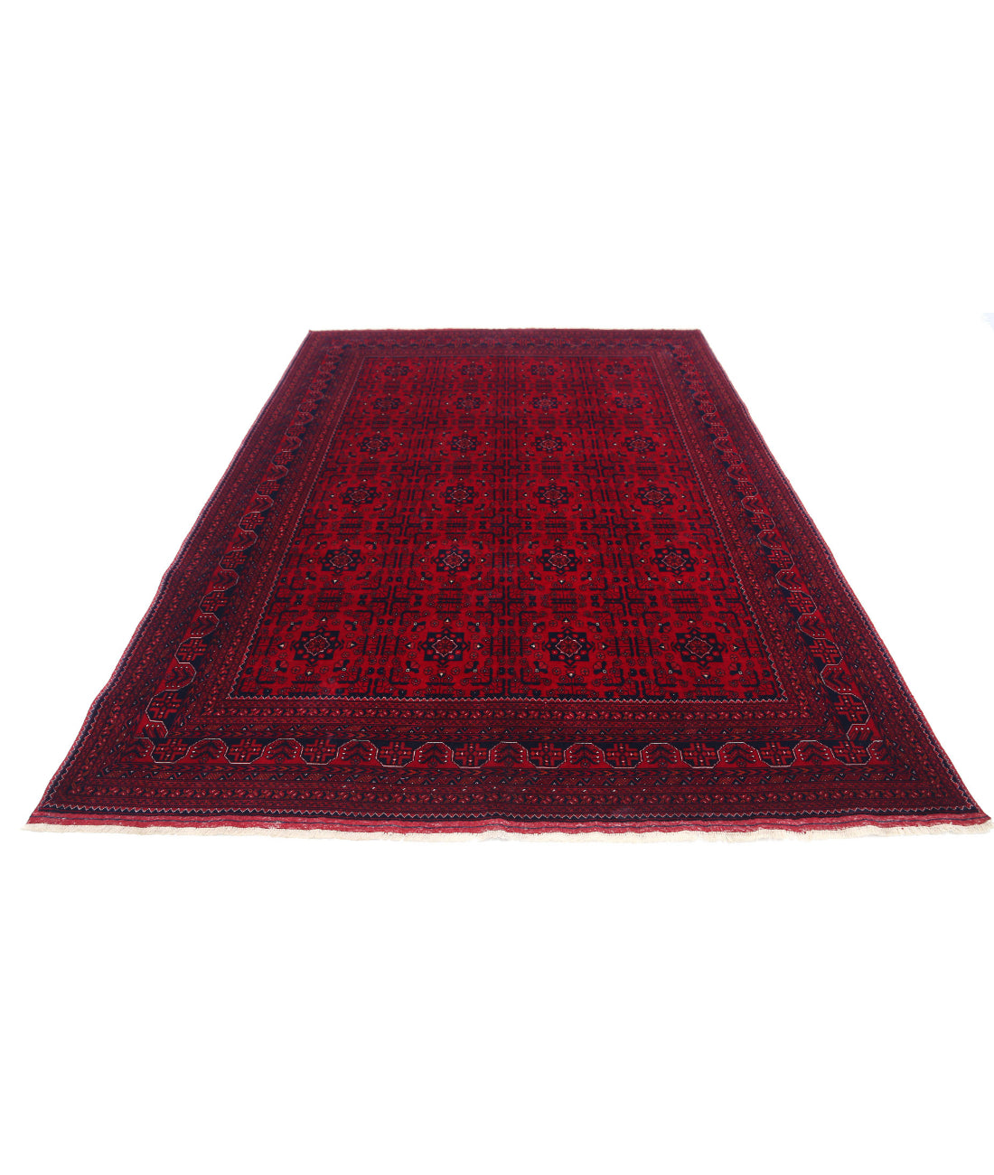 Afghan 6'7'' X 9'7'' Hand-Knotted Wool Rug 6'7'' x 9'7'' (198 X 288) / Red / Red