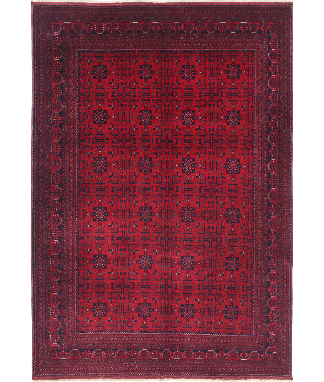 Afghan 6'7'' X 9'7'' Hand-Knotted Wool Rug 6'7'' x 9'7'' (198 X 288) / Red / Red