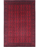 Afghan 6'6'' X 9'2'' Hand-Knotted Wool Rug 6'6'' x 9'2'' (195 X 275) / Red / Red