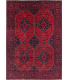 Afghan 6'7'' X 9'6'' Hand-Knotted Wool Rug 6'7'' x 9'6'' (198 X 285) / Red / Red