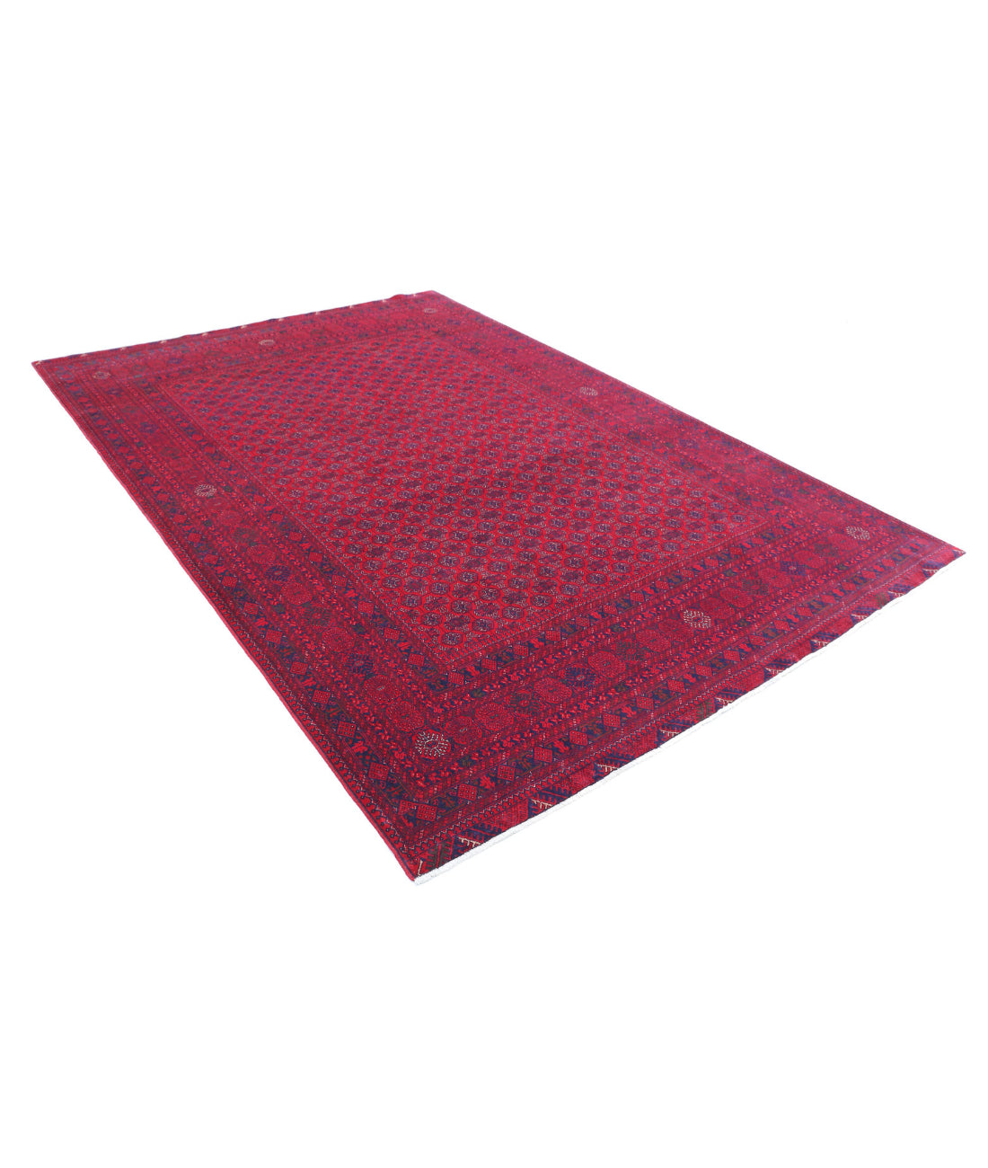 Afghan 6'5'' X 9'6'' Hand-Knotted Wool Rug 6'5'' x 9'6'' (193 X 285) / Red / Red