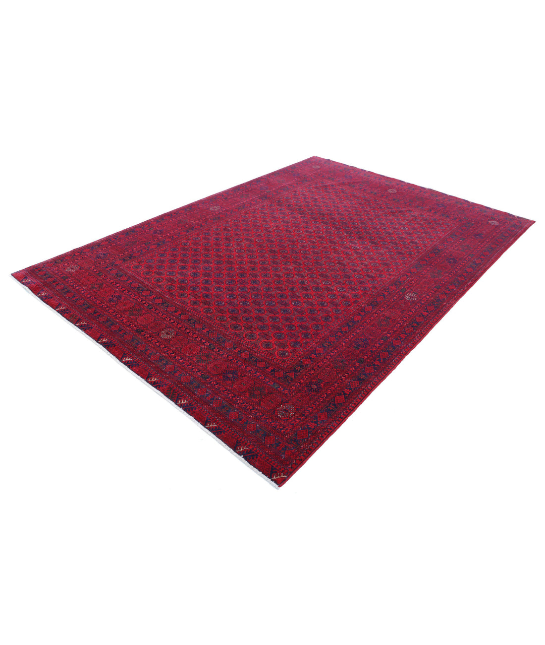 Afghan 6'5'' X 9'6'' Hand-Knotted Wool Rug 6'5'' x 9'6'' (193 X 285) / Red / Red