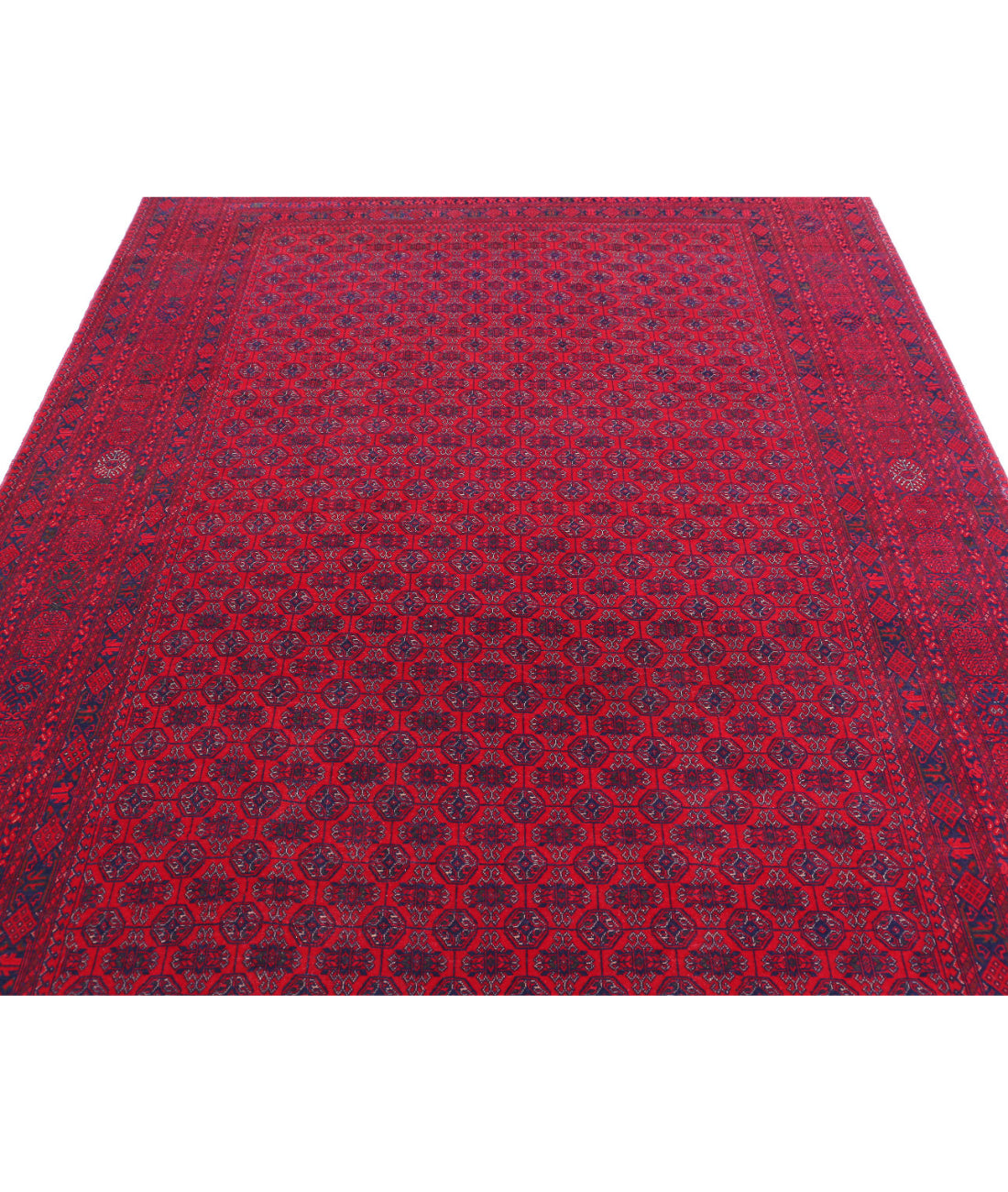 Afghan 6'5'' X 9'6'' Hand-Knotted Wool Rug 6'5'' x 9'6'' (193 X 285) / Red / Red