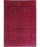 Afghan 6'5'' X 9'6'' Hand-Knotted Wool Rug 6'5'' x 9'6'' (193 X 285) / Red / Red