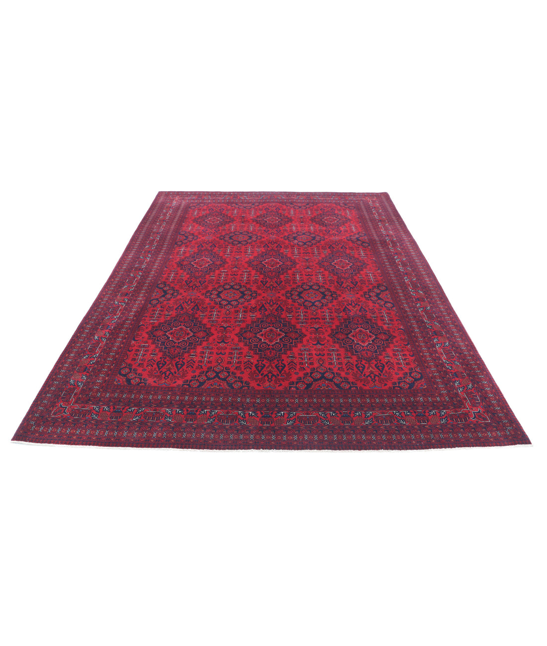 Afghan 6'8'' X 9'8'' Hand-Knotted Wool Rug 6'8'' x 9'8'' (200 X 290) / Red / Red