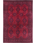 Afghan 6'8'' X 9'8'' Hand-Knotted Wool Rug 6'8'' x 9'8'' (200 X 290) / Red / Red