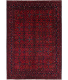 Afghan 6'7'' X 9'8'' Hand-Knotted Wool Rug 6'7'' x 9'8'' (198 X 290) / Red / Red