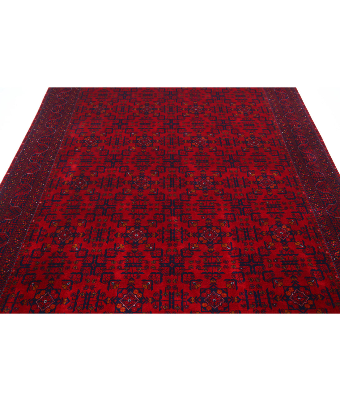 Afghan 6'5'' X 9'8'' Hand-Knotted Wool Rug 6'5'' x 9'8'' (193 X 290) / Red / Red