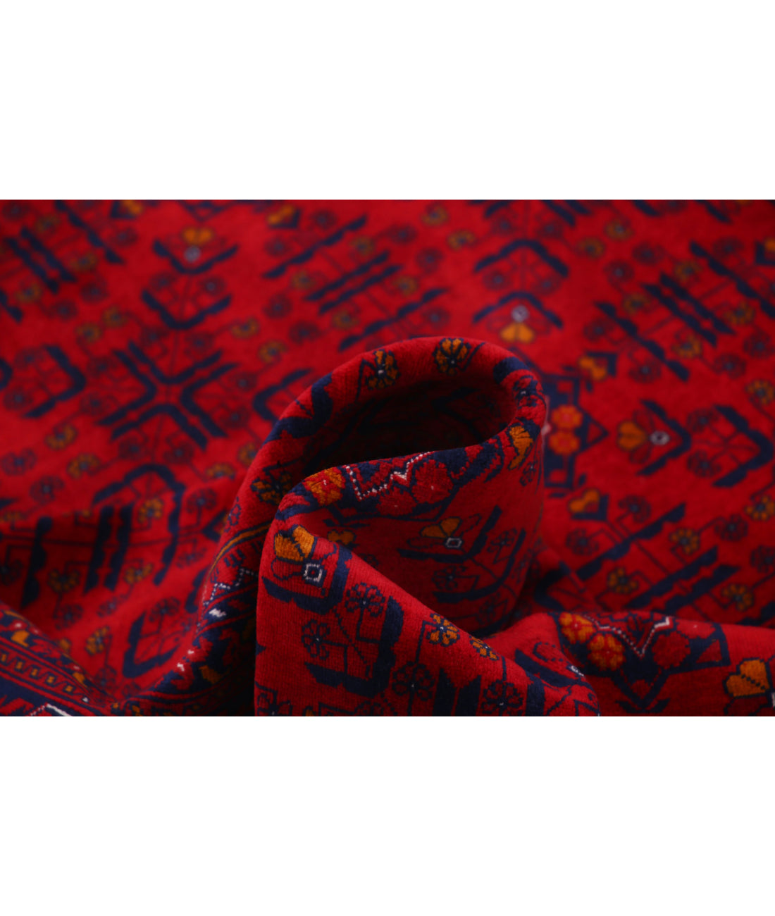 Afghan 6'5'' X 9'8'' Hand-Knotted Wool Rug 6'5'' x 9'8'' (193 X 290) / Red / Red