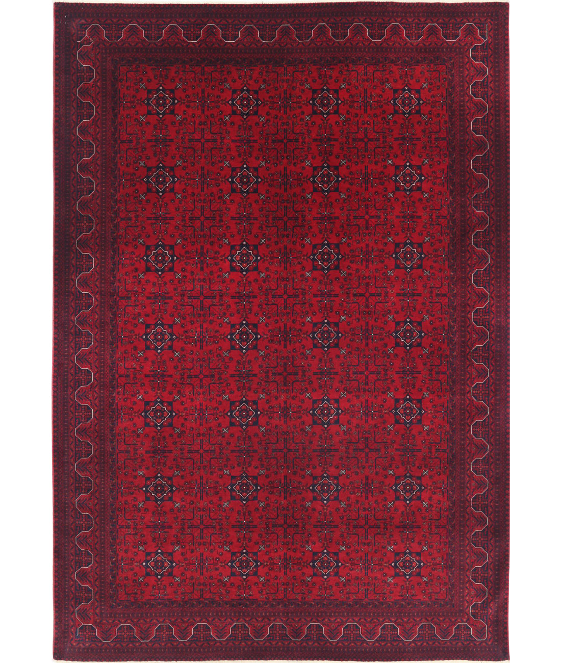 Afghan 6'8'' X 9'8'' Hand-Knotted Wool Rug 6'8'' x 9'8'' (200 X 290) / Red / Red