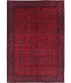 Afghan 6'8'' X 9'8'' Hand-Knotted Wool Rug 6'8'' x 9'8'' (200 X 290) / Red / Red